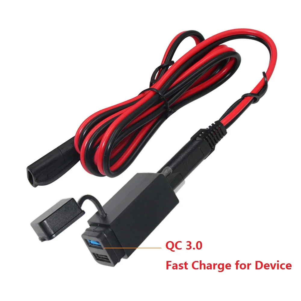 Кабель-адаптер для мотоцикла SAE-USB-5 в 3 А 9 12 В 2 двойной USB QC 0 Быстрая зарядка