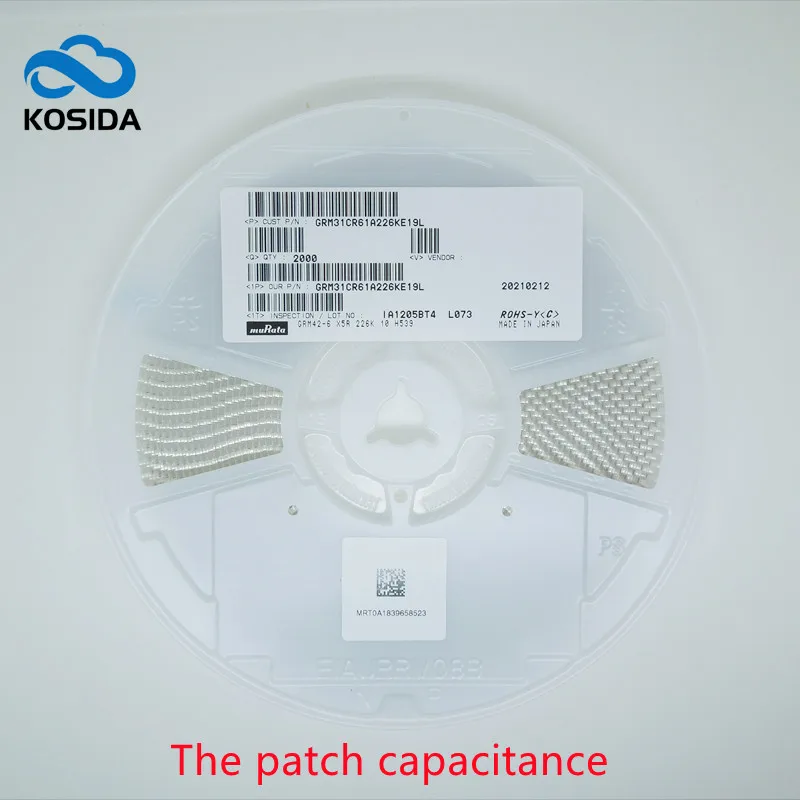 

2000 шт./лот 1206 3216 226K 22 мкФ 10V 16V 10% X5R SMD керамический конденсатор GRM31CR61A226KE19L Новый и оригинальный
