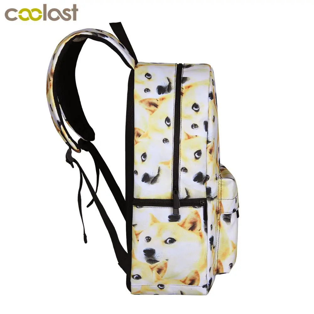 Забавный рюкзак для студентов Сиба ину и щенка детские школьные сумки милый