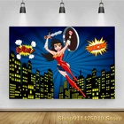 Фон для фотосъемки с изображением женщины-воина, Стражи города, Декорации для дня рождения мальчика, студийной фотосъемки, детской комнаты