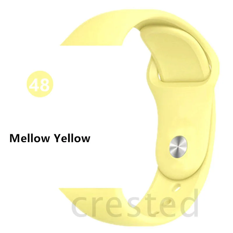 Mellow yellow 31 Спортивный ремешок для apple watch band 44 мм 40 мм correa iwatch band 42 мм 38 мм силиконовый браслет apple watch 5 4 3 2 1 Аксессуары - Цвет ремешка: Mellow yellow 31