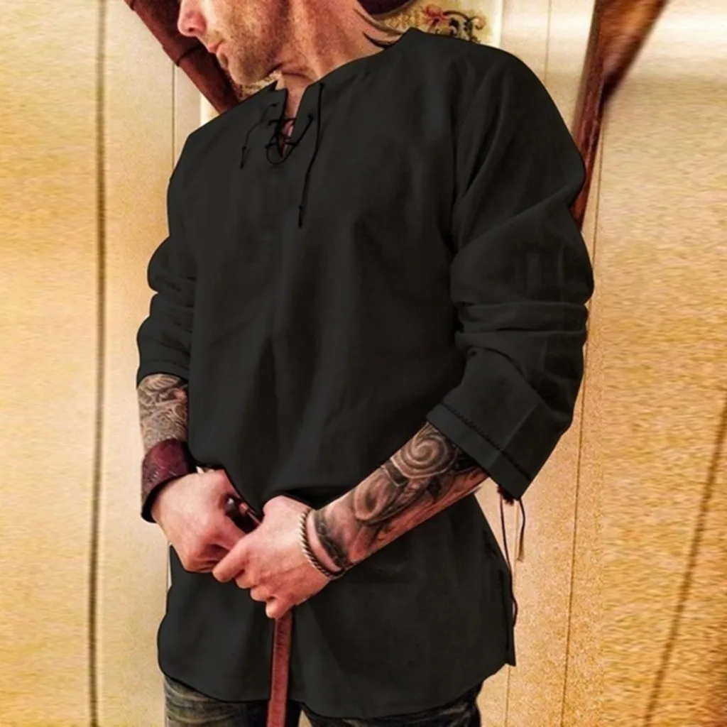 Роскошная мужская рубашка одноцветная приталенная ретро Чистый хлопок и блузка