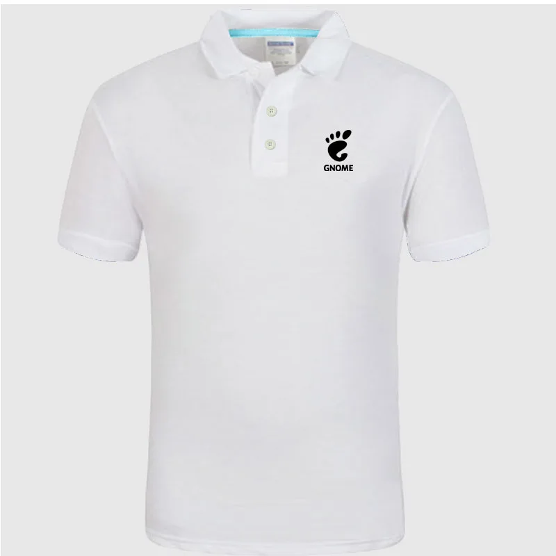 Gnome logo Polo Shirt Men summer Short Sleeve Polo Shirt Cotton spring Casual Men's Polos