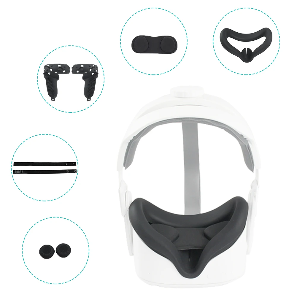 

Wristbands Sweat Proof Durable VR Accessories Set Portable Silicone Face Pad Rocker Cap Protective Non Slip For Oculus Quest 2