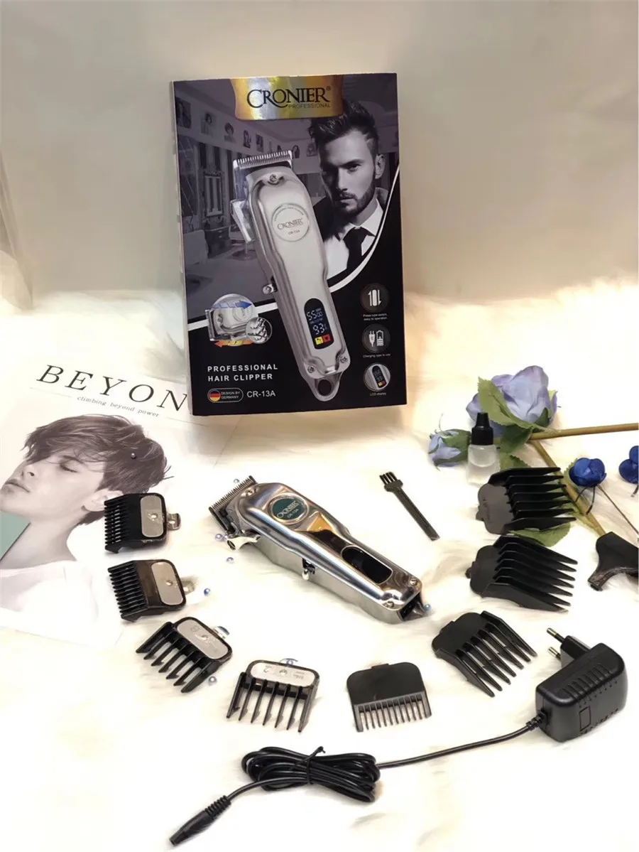 Профессиональная электрическая машинка для стрижки волос с ЖК дисплеем