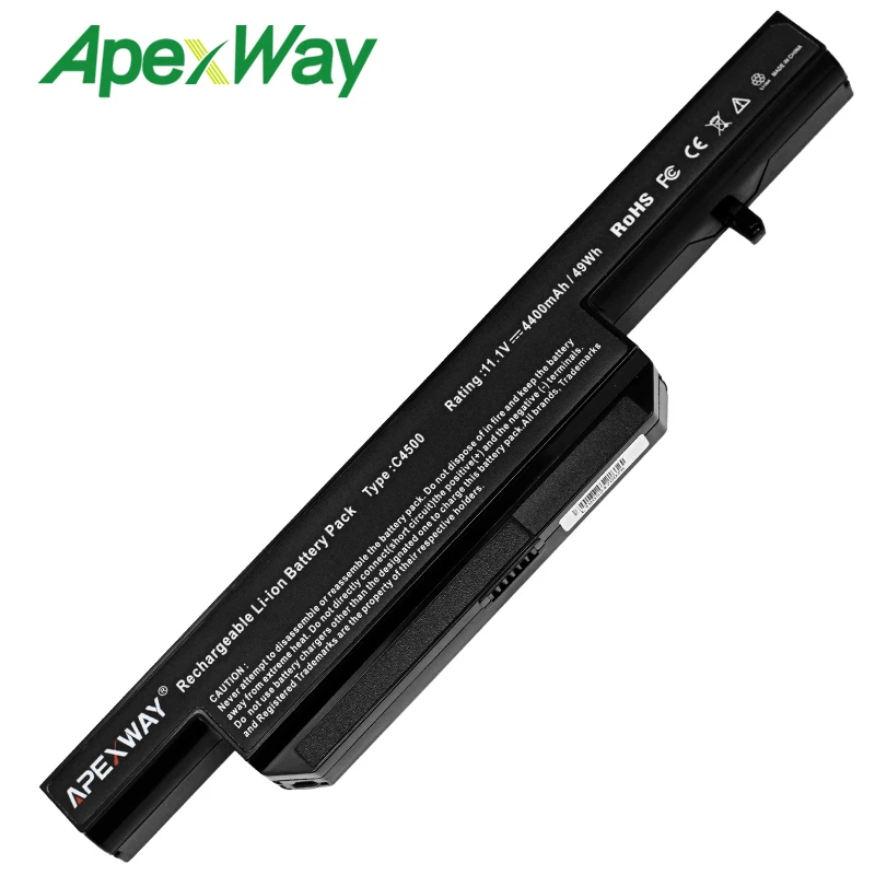 Аккумулятор ApexWay для ноутбука 11 1 В Φ c4500bat 6 CLEVO C4100 C4500 C4500Q B4100M B4105 B5130M W150 W170HN|laptop