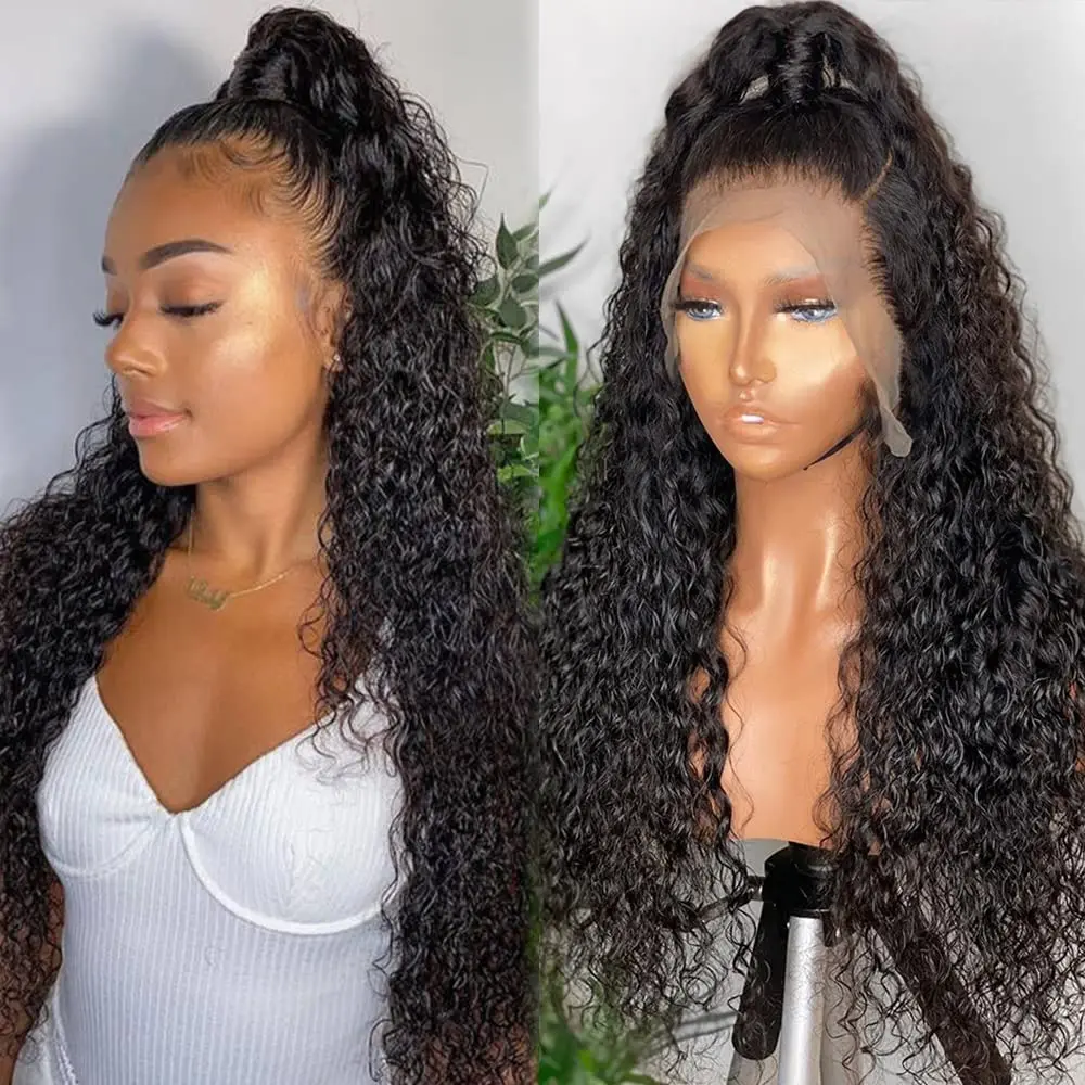 

13x4 Curly Lace Front Wig Human Hair Pre Plucked Brazilian Virgin Kinky Curly Human Hair Wig with Baby Hair HD Transparent Lace