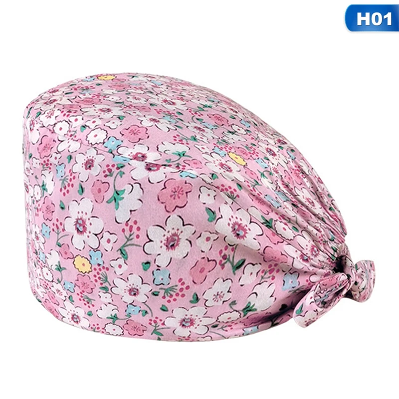 

Scrub Cotton Nurse Hat Floral Printing Nursing Confortable Hat