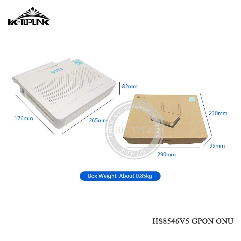 Горячие продукты HS8546v5 GPON ONU Оптическая сеть FTTH маршрутизатор 4GE + 1TEL 2USB Wifi