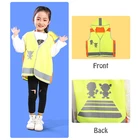 Детский светоотражающий жилет желтый флуоресцентный Безопасный Жилет hi vis высокая видимость одежда детей Безопасный дорожного движения студент безопасности ткань