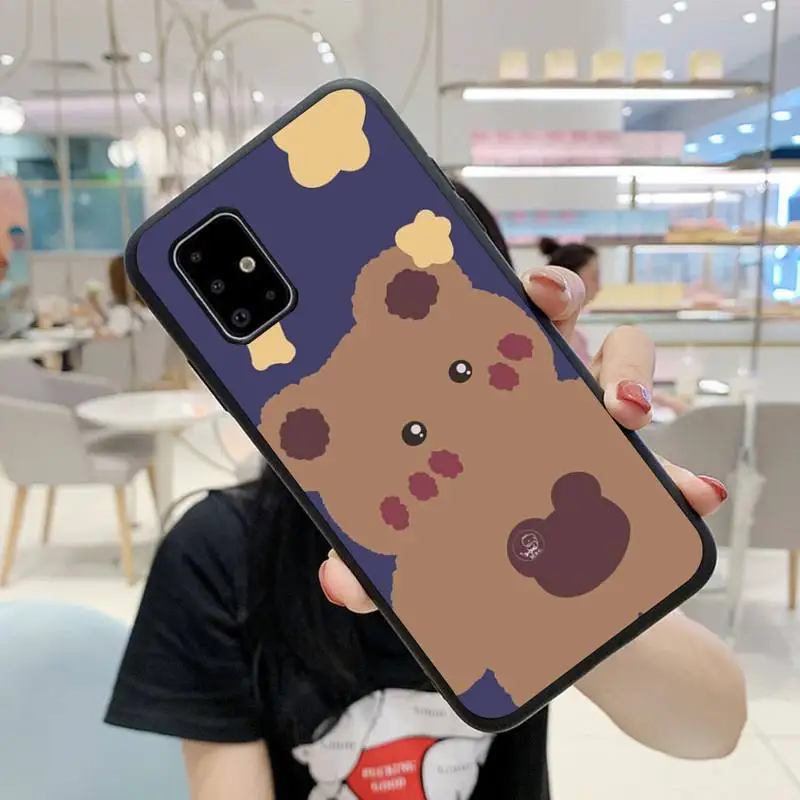 

Cute BEAR Phone Case For Samsung S5 S6 S7 S8 S9 S10 S20 S21 Edge Plus E Fe Lite Cover