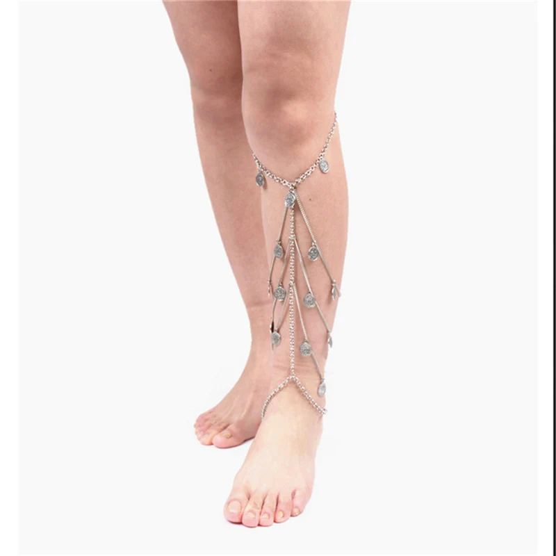 Подчеркивающие индивидуальность пляжные сандалии на босую ногу браслет