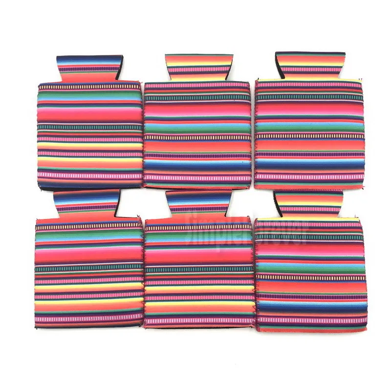 6 шт./лот 12 унций Serape Beer Can Cooler Sleeve Covers Neoprene Sleeves вечерние охладители с изоляцией для