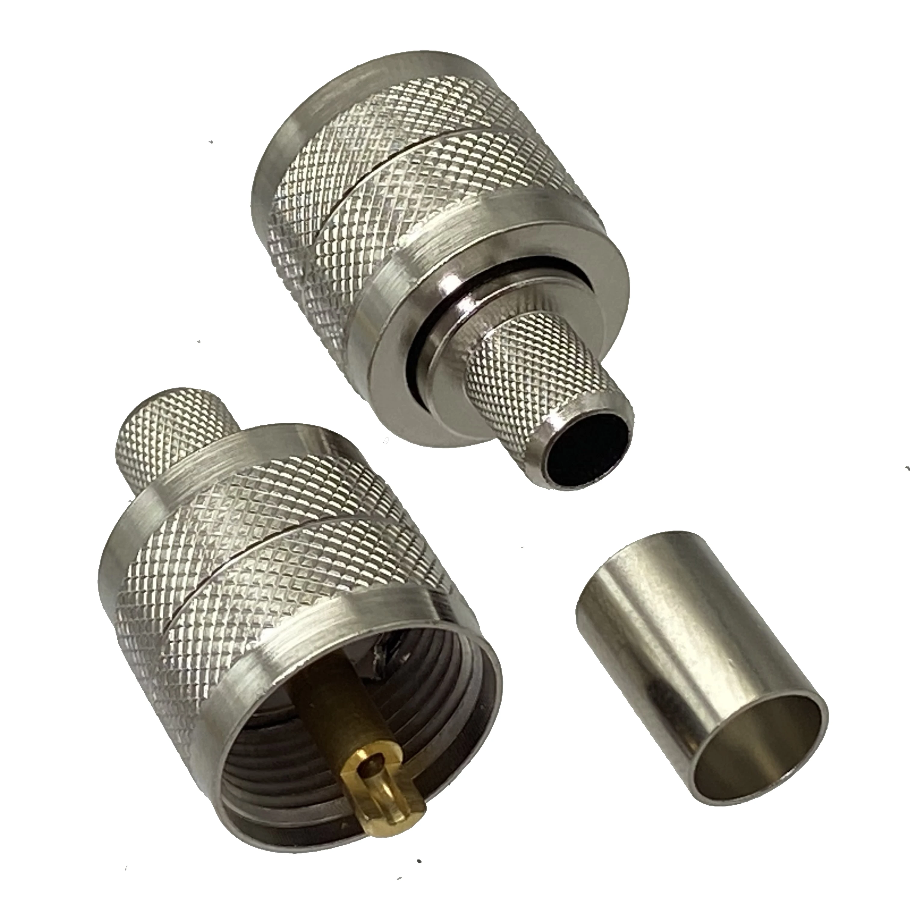 

10pcs Connector UHF PL259 male plug crimp RG5 RG6 LMR300 RG304 cable Straight RF Coaxial Wire Terminals