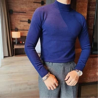 brand clothing men keep warm in winter high quality knitting sweater male slim fit leisure to keep warm set head knit shirts 4xl