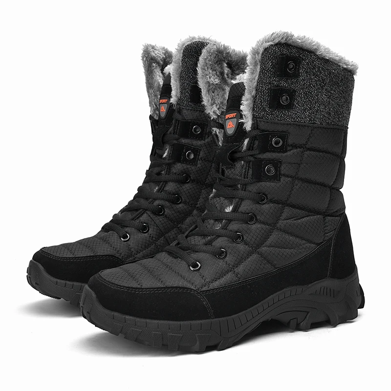 

Winter Men High Top Outdoor Lace Up Snow Boots Waterproof Plush Warm Non Slip Big Size 47 48 Dropshipping