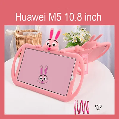 pink for M5 10.8 Детский чехол для huawei MediaPad M5 10 10,8 8,0 дюймов силиконовый резиновый чехол для планшета для huawei M5 Lite 10,1 8,4 чехол - Color: pink for M5 10.8