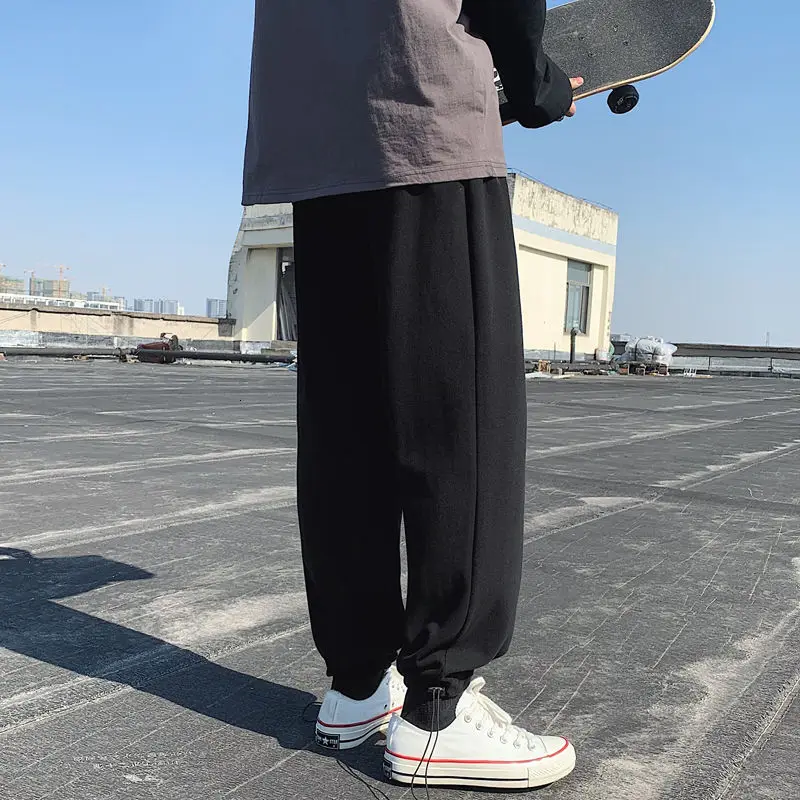 

Spring Sweatpants Men's Fashion Casual Pants Men Streetwear Korean Loose Straight Wide Leg Pants Mens Joggers Track Pants S-2XL