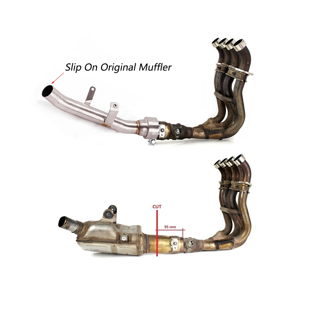 

GSXS1000 Motorcycle Exhaust Connect Tube Mid Link Pipe Slip on Exhaust System for Suzuki GSXS1000 GSX-S1000 2015 2016 2017 2018