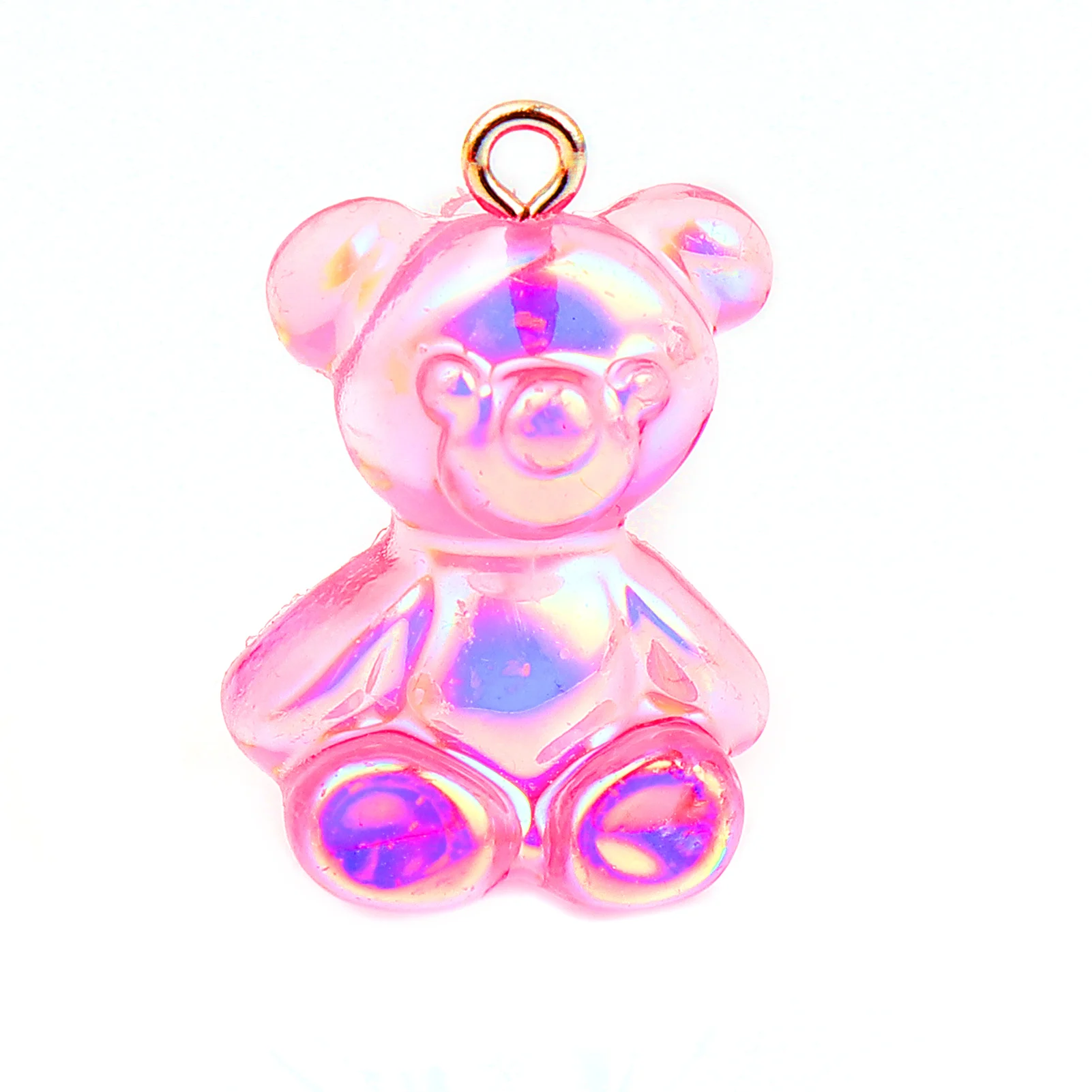 

Doreen Box Resin Charms Cute Bear Animal Plating Colorful Pendants DIY Making Earrings Women Jewelry Findings 25mm x 18mm,10PCs