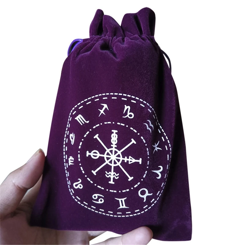 

Velvet Moon Phase Tarots Oracle Cards Storage Bag Runes Constellation Witch Divination Accessories Jewelry Dice Bag