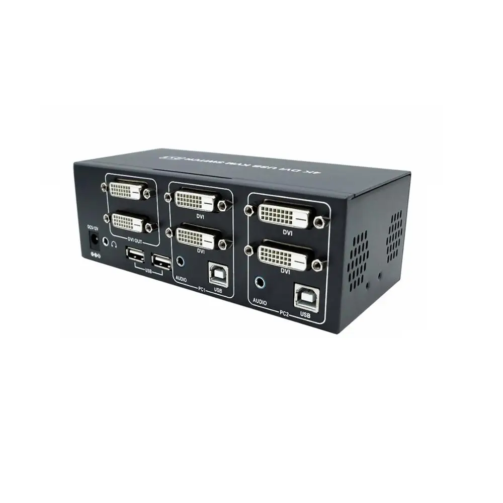2X2 DVI KVM переключатель селектор подключение USB 2 0 мышь клавиатура для компьютеров