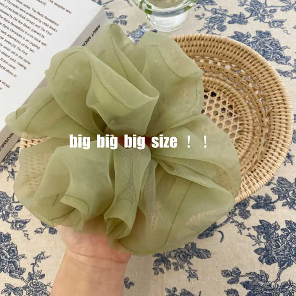 

2020Korea Big Size Organza Hair Scrunchies For Women Elastic Hair Bands Girls Headwear Ponytail Holder Hair Tie Hair Accessories