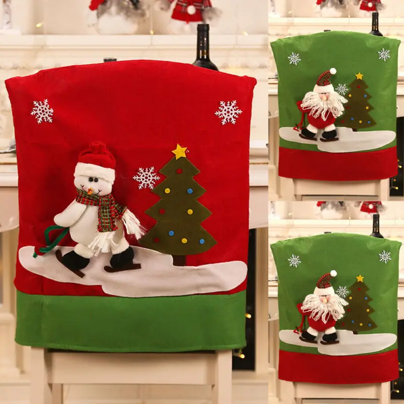 Вечерние украшения на Рождество стол красная шляпа Декор покрытие для обеденного стула 1 шт.|Чехлы стулья| |