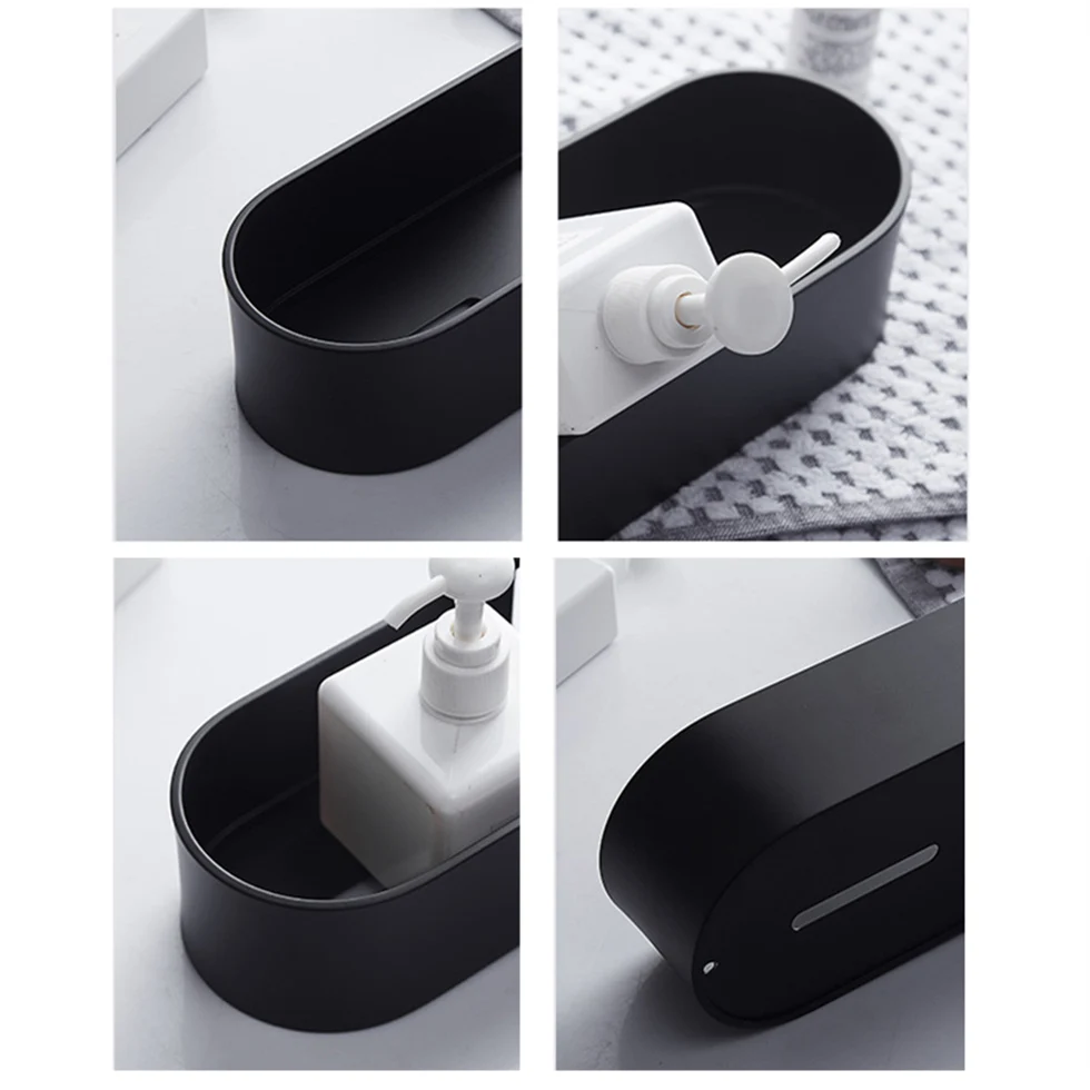 black bathroom shelf 30 50cm lenght kitchen wall shelves shower basket storage rack towel bar robe hooks bathroom accessories free global shipping