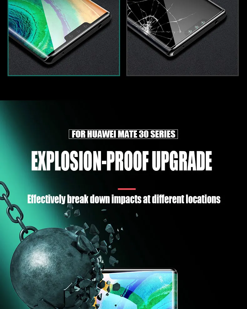 9D закаленное стекло для huawei mate 30/30 Pro Полное покрытие изогнутая Защитная пленка для экрана mate 30 Pro 5G Global защитное стекло