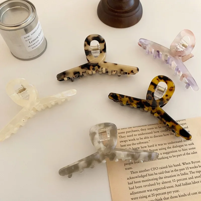 

Elegant Hair Clip Make Up Washing Face Hair Clip Crab Hair Styling Tool Acrylic Hairpins Acetate Leopard Hair Claws Headdress