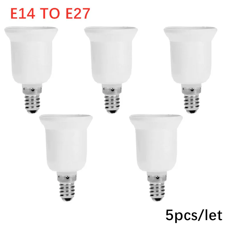 

Fireproof Plastic Converter E14 To E27 Adapter Conversion Socket High Quality Material Socket Light Bulb Adapter Lamp Holder 5pc