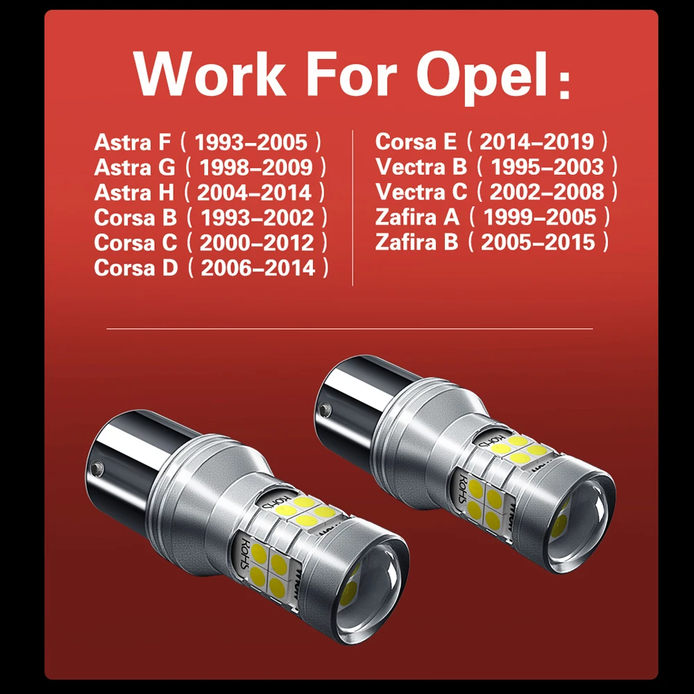 Светодиодная лампа задсветильник хода 2 шт. заднего P21W BA15S 7506 1156 Canbus для Opel Astra F G H