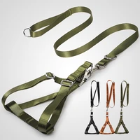 adjustable vest harness sets pet nylon military style walking dog leash lead outdoor supplies for medium large dogs army green