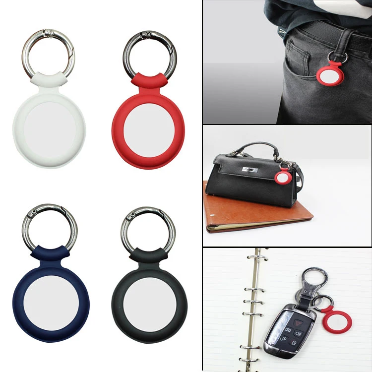 

ASTUBIA Soft Liquid Silicone Protective Case For Airtags Cover Hangable Keychain Locator Tracker Cover For airtags Case