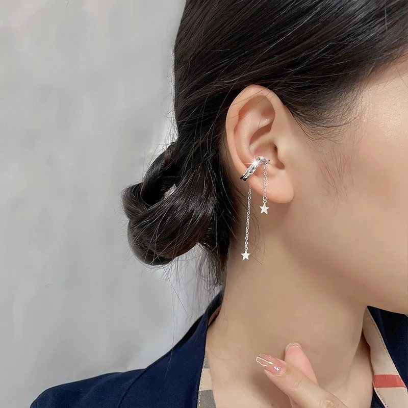 

Single No Piercing Ear Cuff for Women Star Chain Cartilage Earring Celestial Everyday Jewelry Birthday Gift for Her Dropshipping