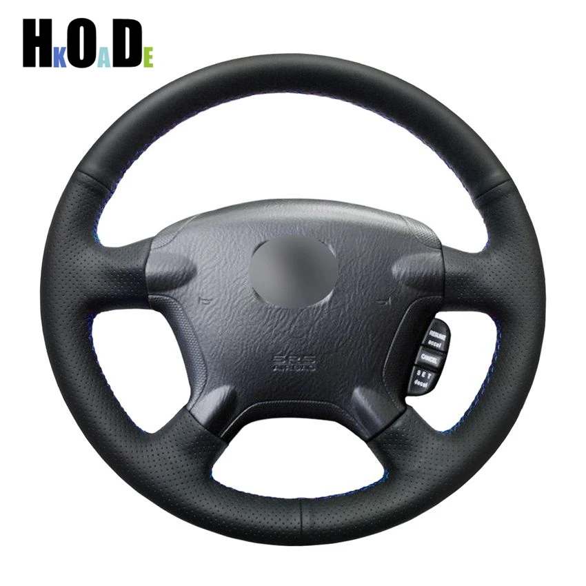 Сшитый вручную чехол на руль черные чехлы рулевого колеса автомобиля из