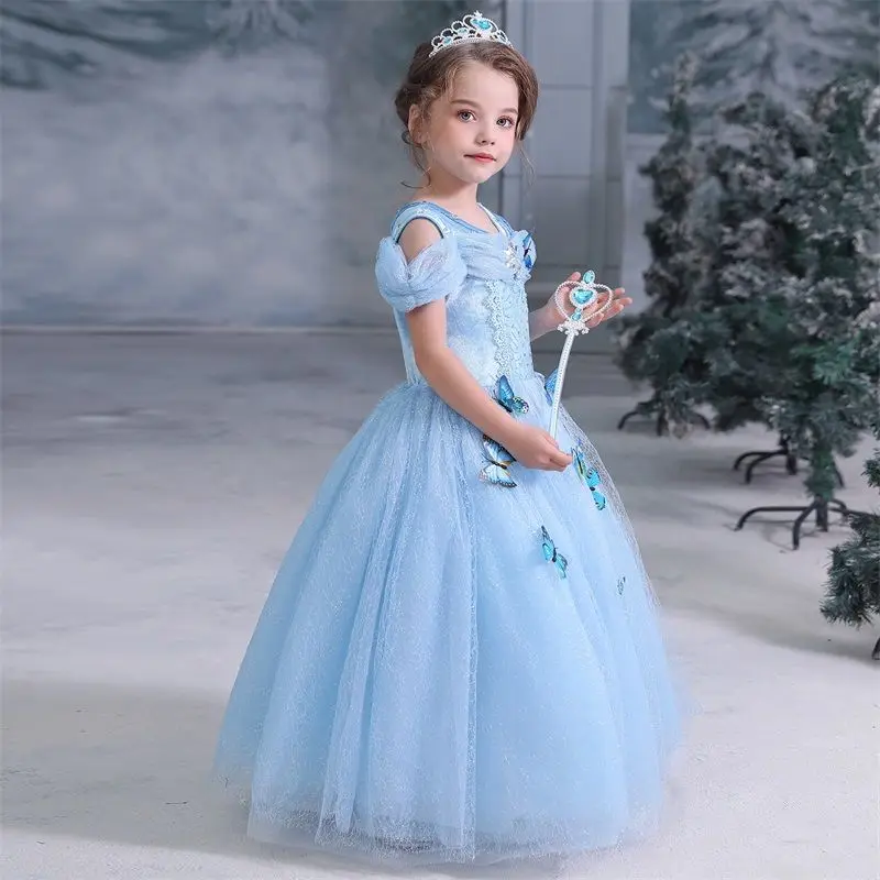 

Disney Frozen Pettiskirt Girl Aisha Princess Dress Festival Performance Dance Dress Cute Birthday Dress