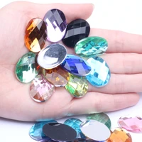 18x25mm 1050pcs oval shape earth facets acrylic rhinestones flatback many colors glue on beads diy jewelry nails art supplies