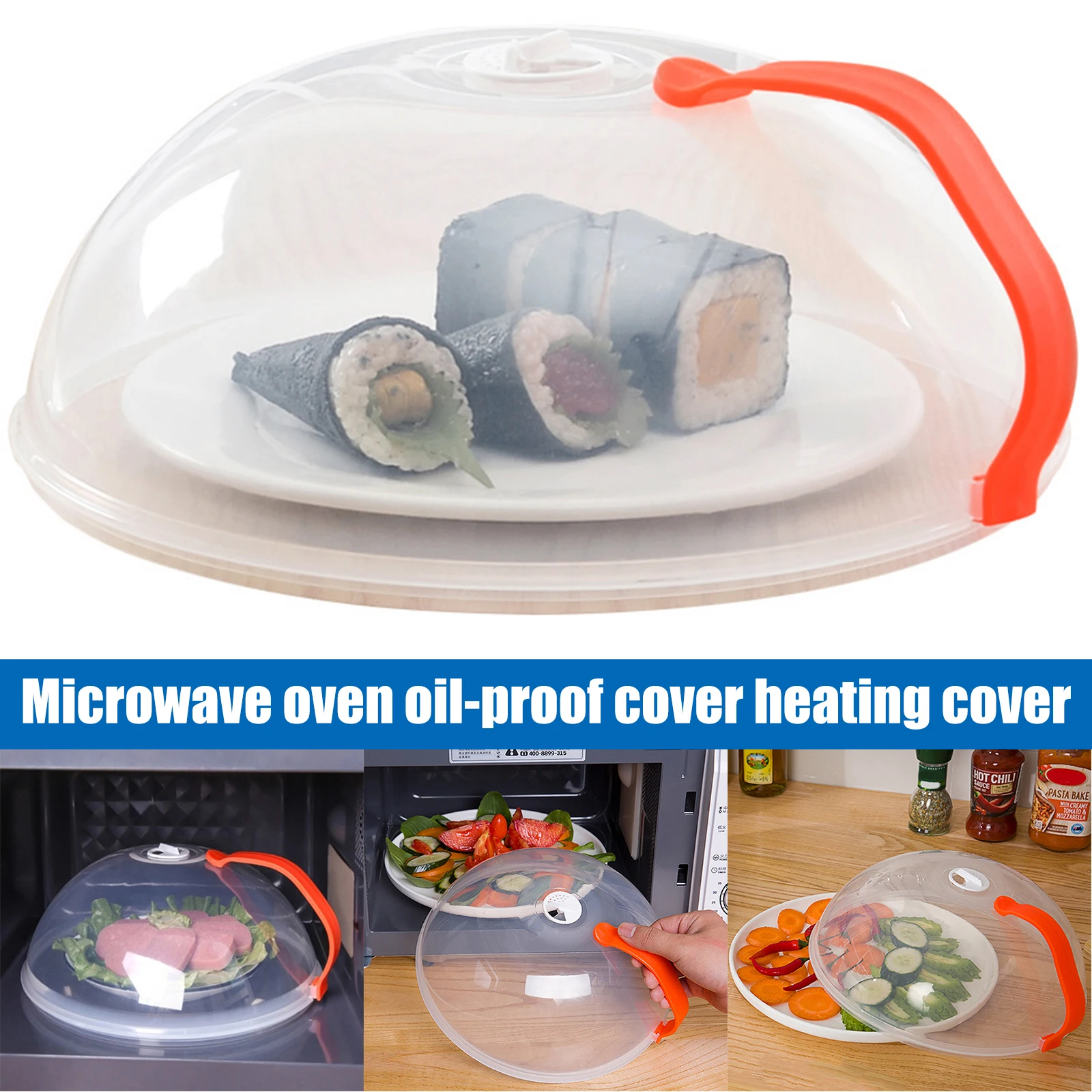 

Transparent Microwave Cover with Rotatable Vent and Anti-scalding Handle High Temperature Resistance Kitchen Tool EJ