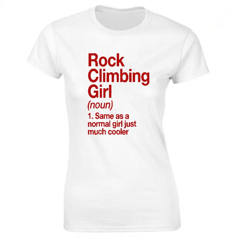 Хлопковая Повседневная футболка с принтом для скалолазания девушек Женская