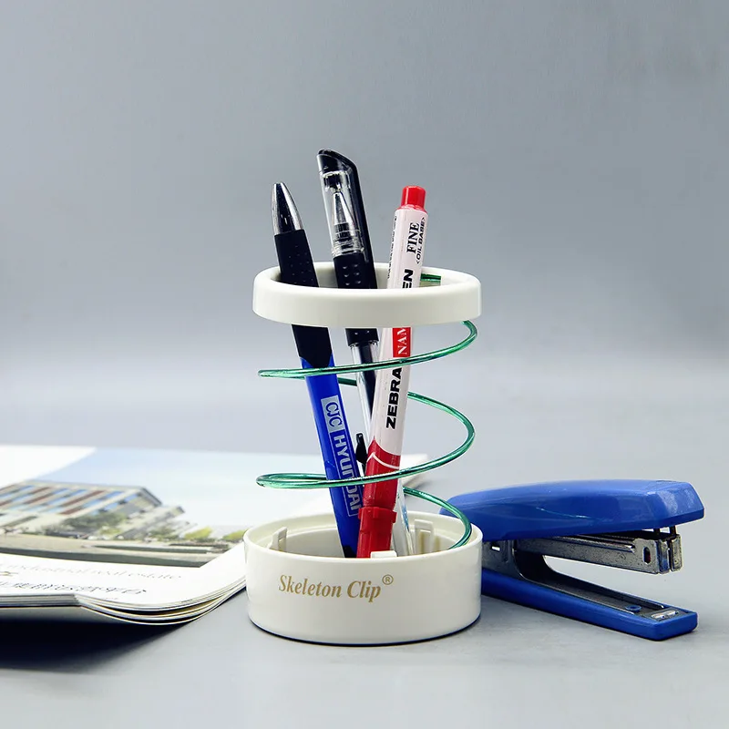 

Creative Spring Pen Holder Office Desk Storage Stationery Pen Holder
