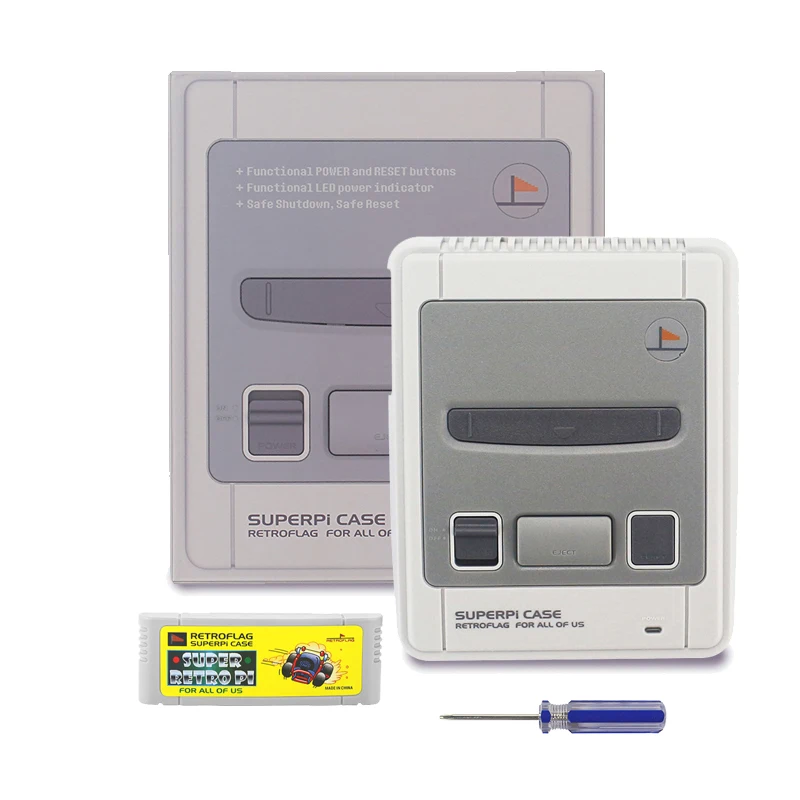 Ретро Флаг SUPERPIE CASE J пластиковая коробка для Raspberry Pi + SD карта 32 ГБ адаптер питания