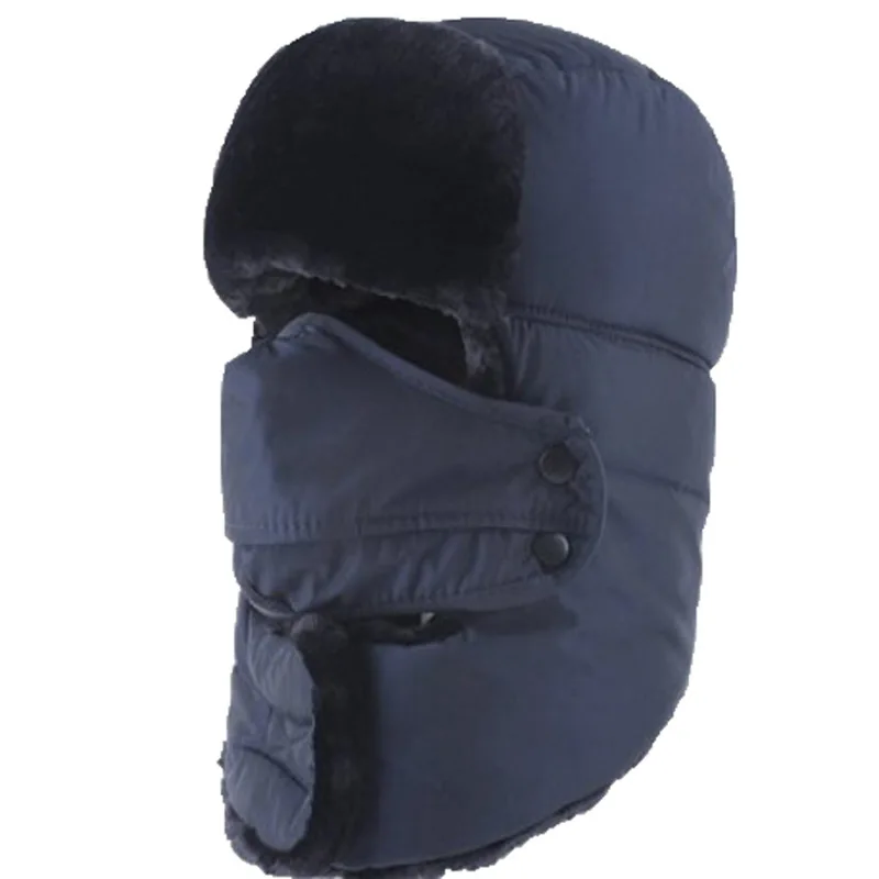 Зимняя шапка для женщин и мужчин утолщенная бархатная теплая бомбер Шапка бини