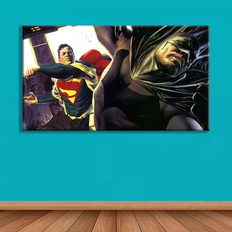 Печать Искусство DC comics герой Лига Справедливости Бэтмен печать Супермен плакат