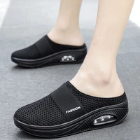 new women sandals fashion wedges platform shoes female slides slippers breathable mesh lightweight ladies footwear