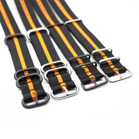 nylon strap premium ballistic for nato style straps black orange striped watch band 18mm 20mm 22mm 24mm replacement wristband