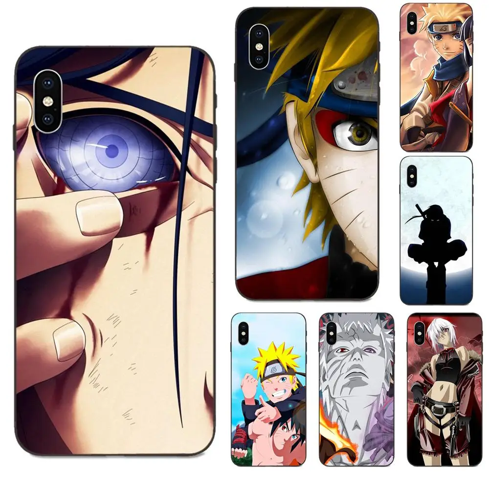 Мягкий силиконовый черный чехол из ТПУ с принтом японского аниме Наруто для Xiaomi