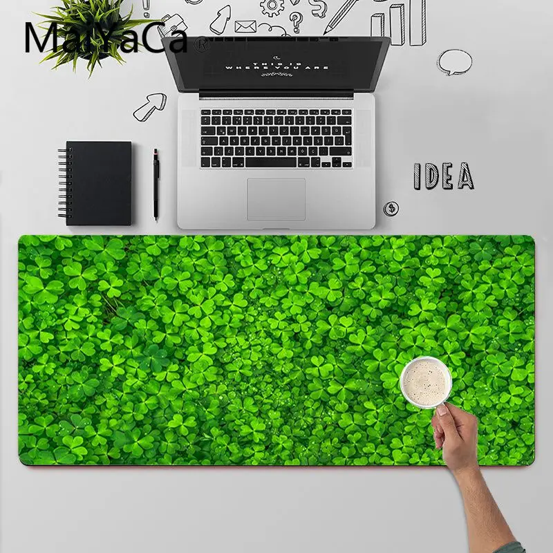 

MaiYaCa Green Leaves Office Mice Gamer Mouse Pad Anti-slip Rubber Gaming Mouse Mat xl xxl 800x300mm for Lol world of warcraft