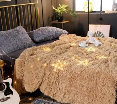 Длинное плюшевое одеяло серого и бежевого цвета 42 дюйма ультрамягкое теплое для